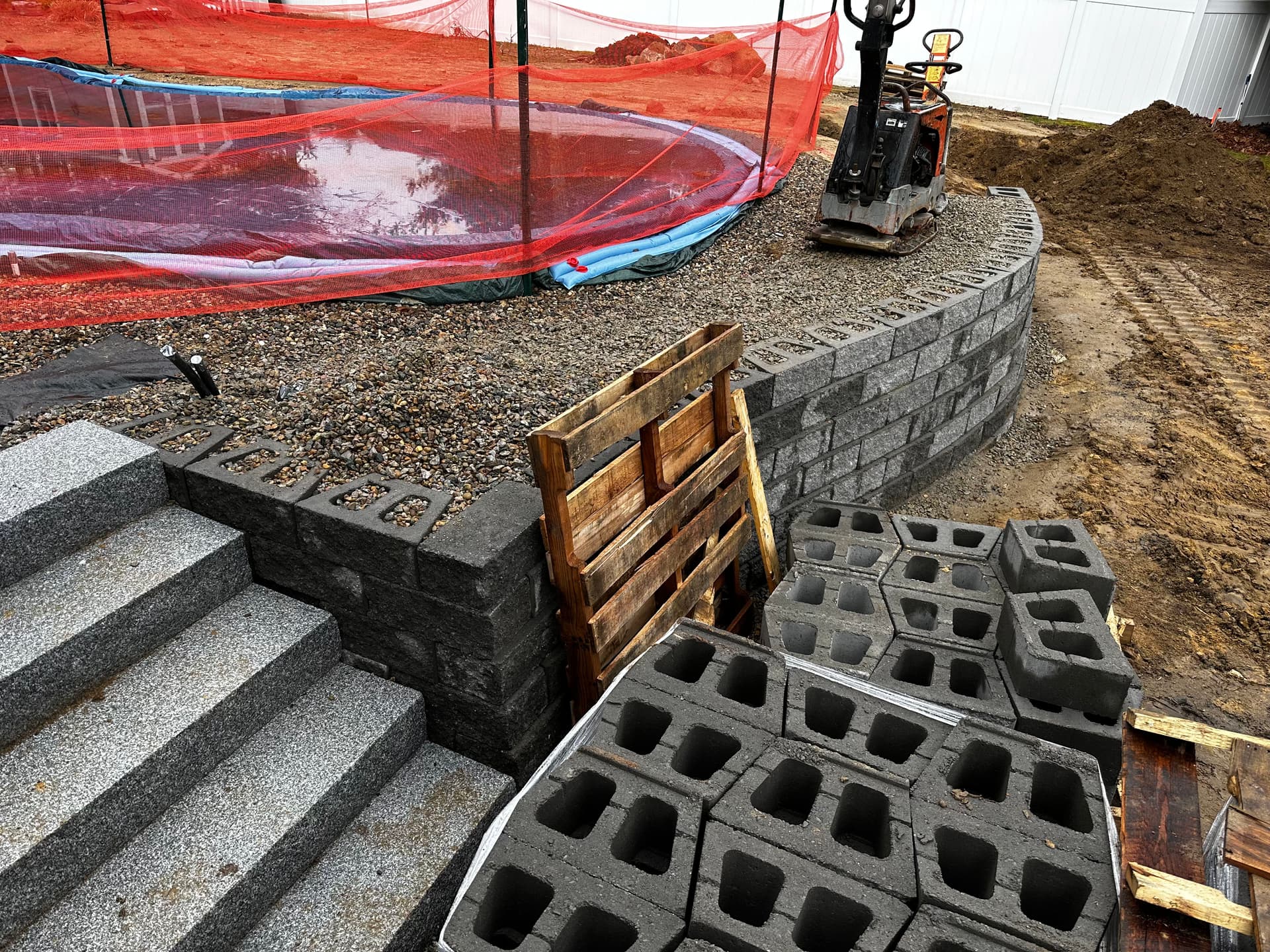 Retaining Wall and Pool Surround Built to Last in Sandwich
