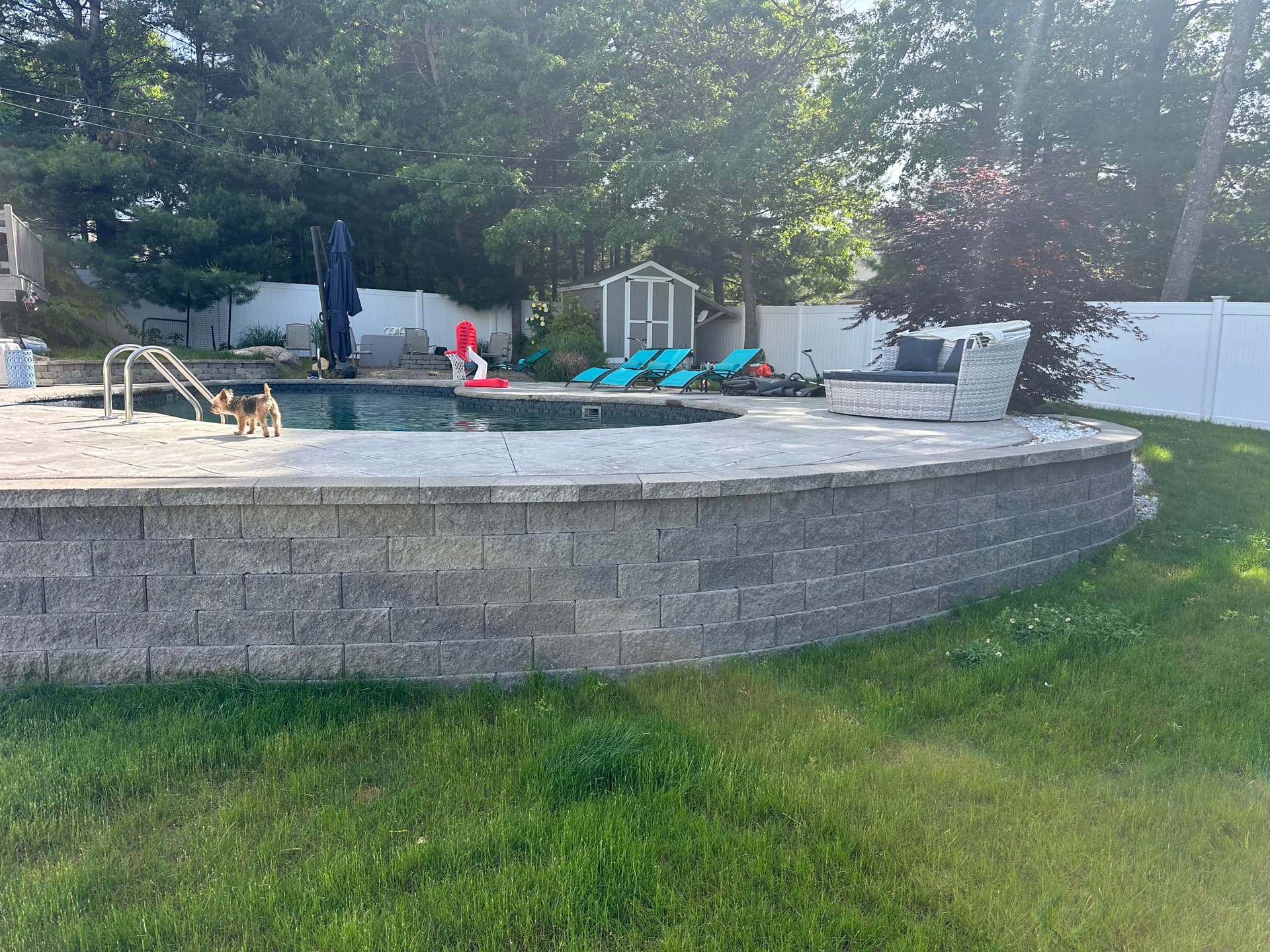 Retaining Wall and Pool Surround Built to Last in Sandwich