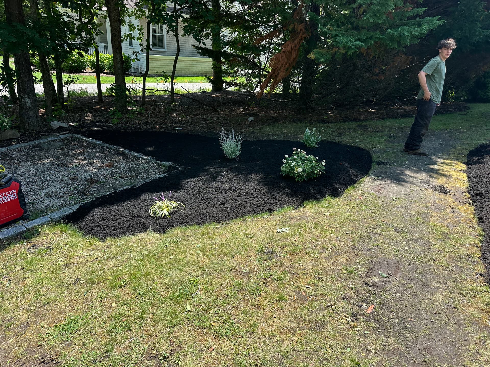 Gallery photos for Front Yard Landscape Reset With New Beds and Black Mulch: Image #7